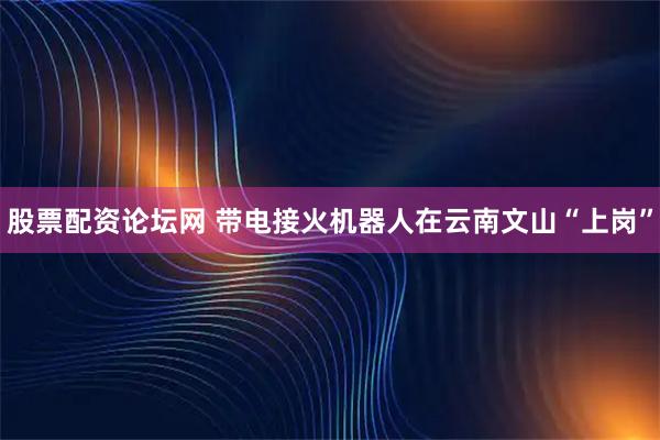 股票配资论坛网 带电接火机器人在云南文山“上岗”